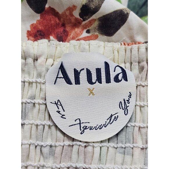 Arula Wo's Floral Rayon Cotton Blend Spaghetti Straps Maxi Dress Sz L (X) 2873 - Picture 7 of 9